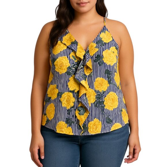 Time To Bloom Women’s Floral Striped Halter Top | Size M - Picture 1 of 5